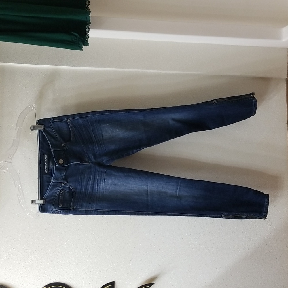 Express Stella Ankle Legging Low Rise Skinny Jeans with Ankle Zippers